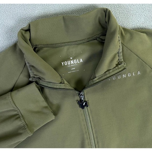 YoungLA Other - YoungLA Jacket Mens Large Olive Green Track Full Zip Gym Training Bodybuilding